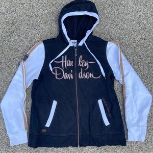 Harley-Davidson 110th Anniversary Women's Genuine Hooded Full Zip Jacket Size 1W